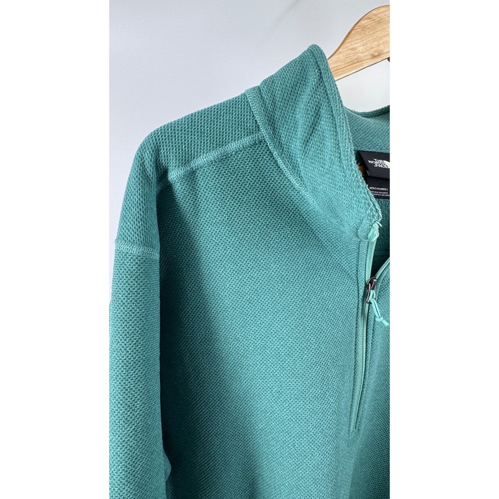 The North Face Quarter Zip Pullover Mens XXL Teal Fleece Outdoor Sweater - Picture 5 of 7
